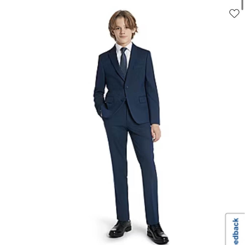 Navy Blue Tailored Suit with Slim Fit and Notched Lapels
